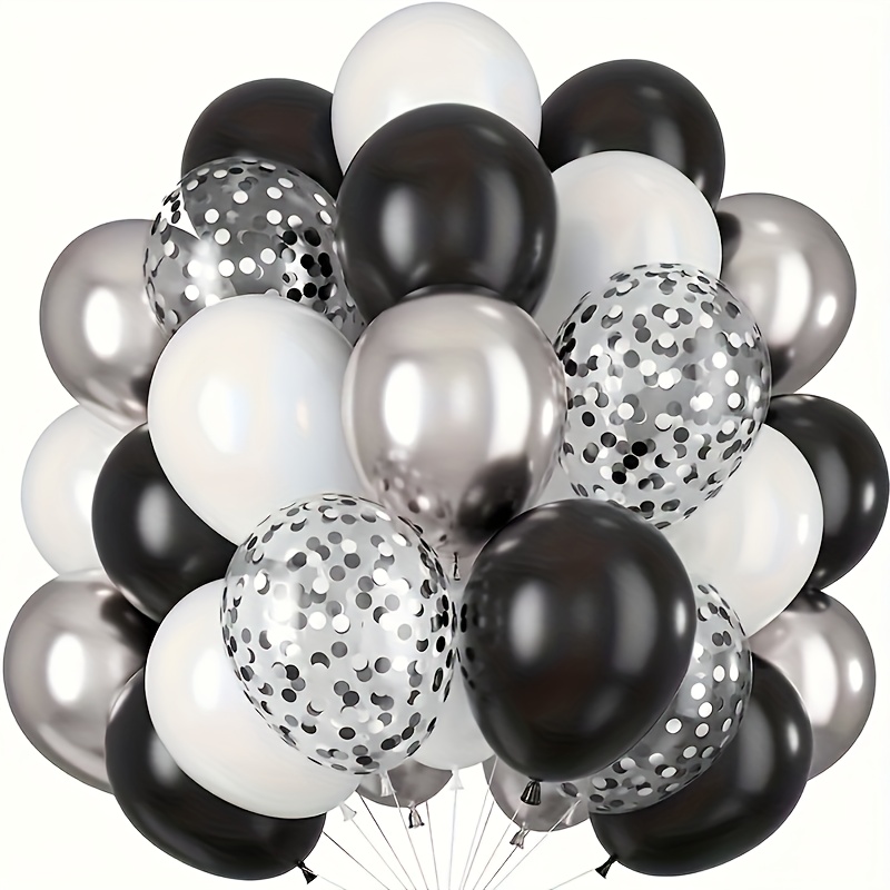 53-teiliges schwarzes latexballon-set, hochwertige schwarze ballon-kombination,   für geburtstagsfeiern, jahrestagsfeiern, hochzeitsdekorationen, heiratsanträge, überraschungen, single-partys, halloween- und weihnachtsdekorationen, party-hintergrund-setup, fotoautomaten