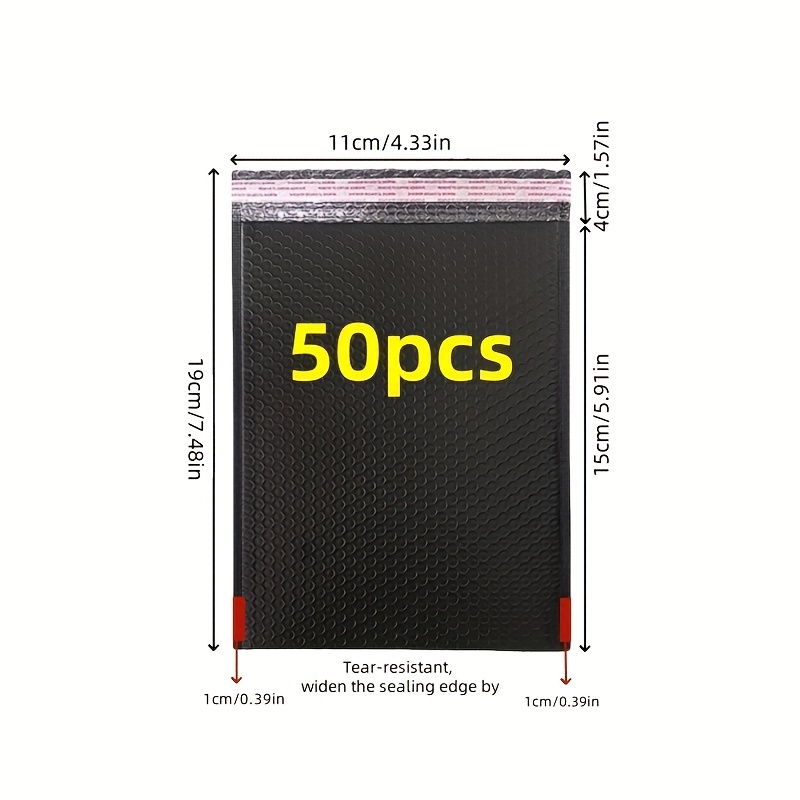 Image of 50pcs, Black Co-extruded Film Bubble Mailers, Shipping Courier Bags, Transportation Packaging Bags, Jewelry, Cosmetics, Cards, Books, Clothing Transportation