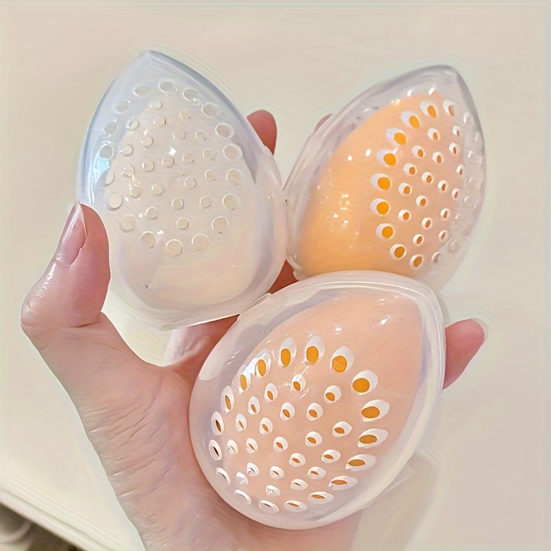 

1/2pcs Protective Makeup Sponge Travel Case - Breathable Beauty Blender Holder Clear Storage Box - Travel Accessories