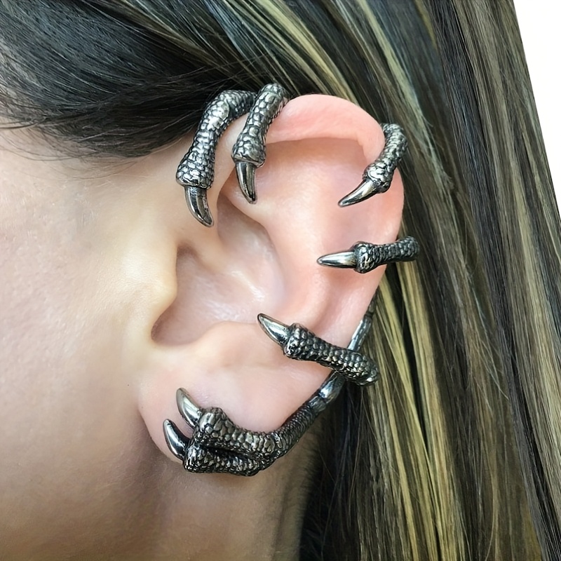 TEMU 1pc Gothic Hip Hop Halloween Ear Cuff For Women, 3d Eagle Claw Fashion Ear Wrap, Jewelry For Daily, Vacation, Halloween, Nightclub & Bar Party,