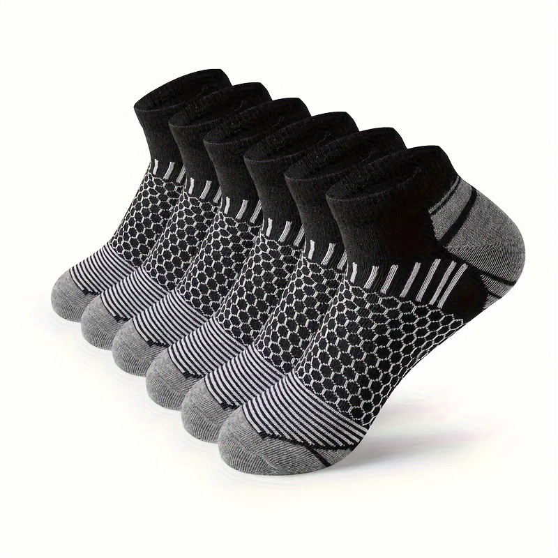 6 Pairs Of Men's Low Cut Ankle Socks, Anti Odor & Sweat Absorption Breathable Socks, For All Seasons Wearing