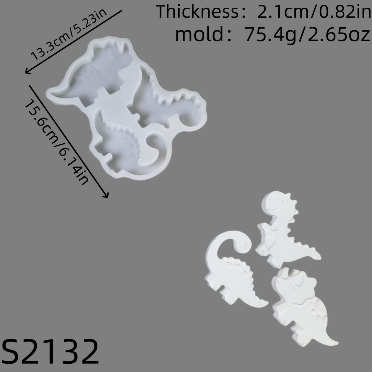 Resin Silicone Mold Dinosaur 3d Decorative Silicone Mold Diy Candle Silicone Mold Gypsum Decorative Silicone Mold Home Decoration Epoxy Resin Mold 75.4 S2132