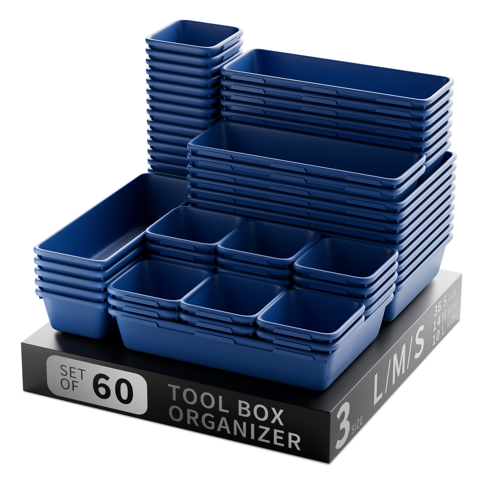 Storage Box For Tools With 26 60 Compartments, Featuring Trays And Dividers For Organization!
