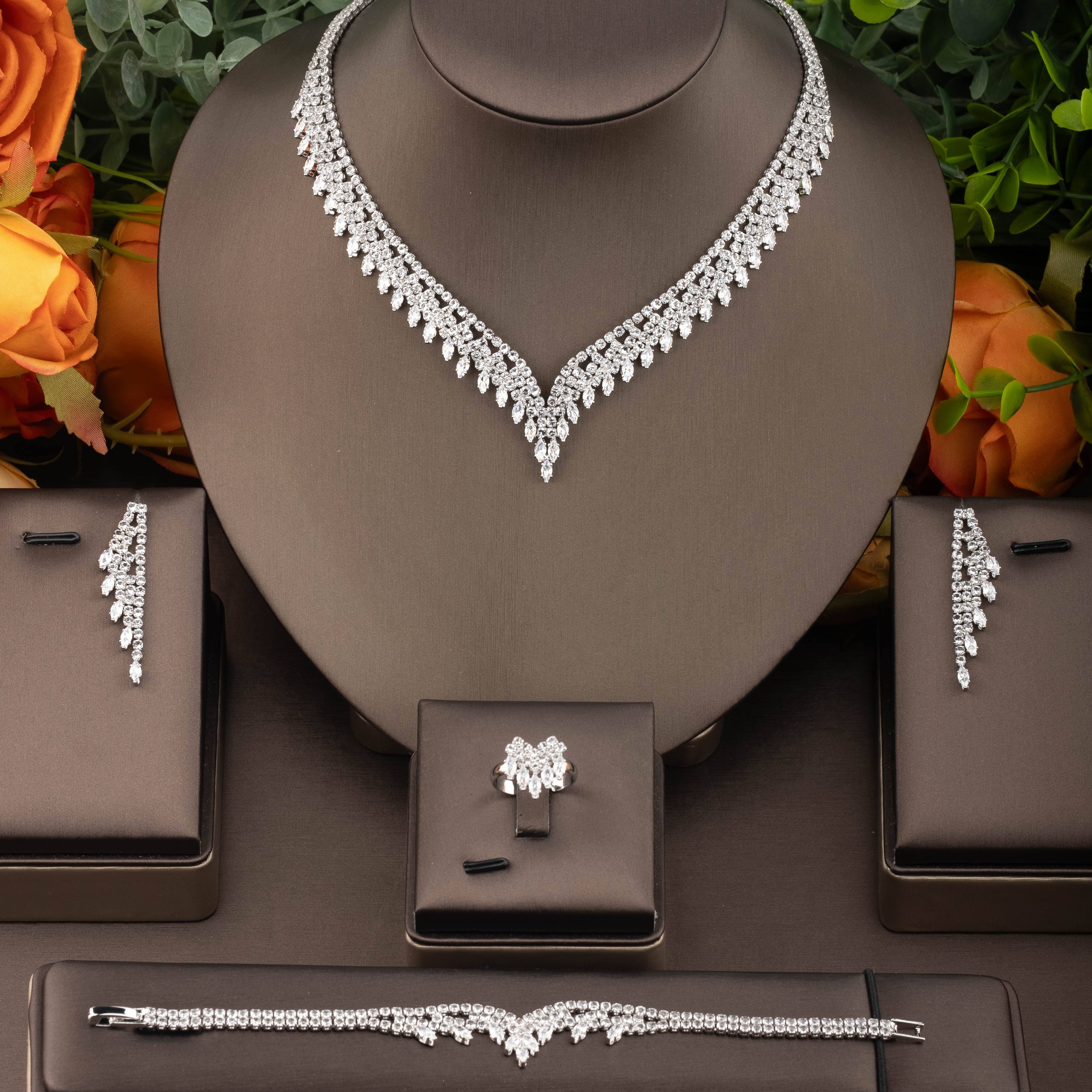 

Arabian Zirconia Jewelry Set : For Weddings, , And Parties - All