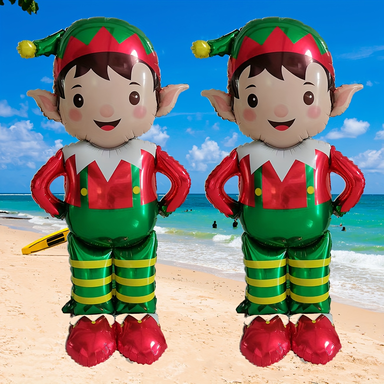 Image of 2pcs, Aluminum Foil Balloons, With Christmas On , Suitable For Christmas Celebrations, Home Placement, Decoration, And A Great Holiday Gift.