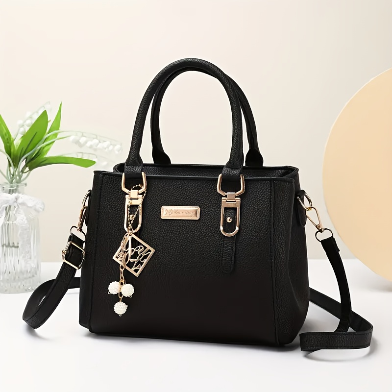 Image of New Large-capacity Fashion Tote Bag, Minimalist Texture Handbag, Light Luxury Niche Shoulder Crossbody Bag, Versatile Bag For Shopping