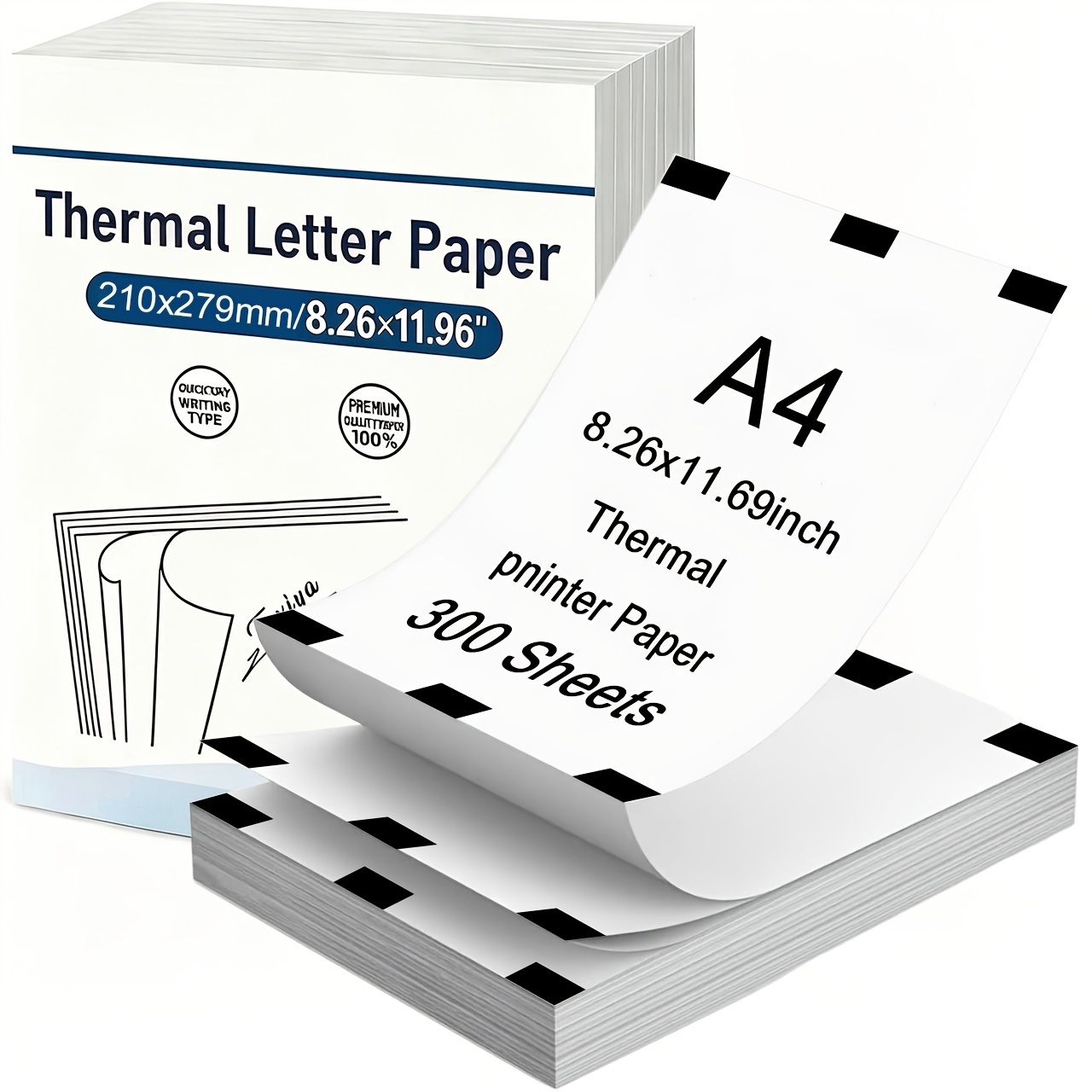 TEMU 300 Sheets Of A4 Thermal Printing Paper, 8.26 X 11.69 Inches (a4 Size) | Compatible With Most A4 Inkless Printers; Quick-drying; Suitable For
