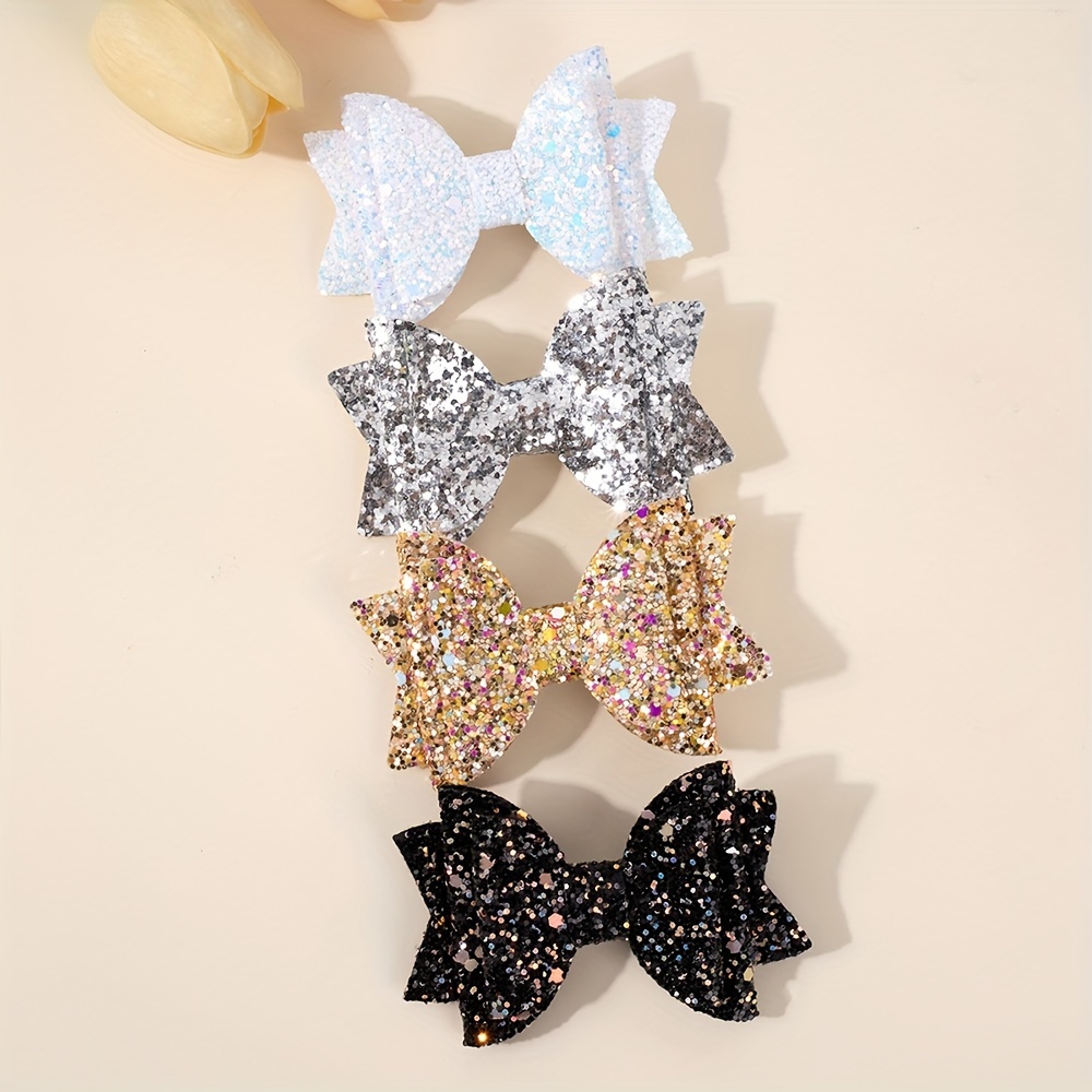 

4pcs Bow - Polyester Barrettes For , , And Styling Accessories For Teen