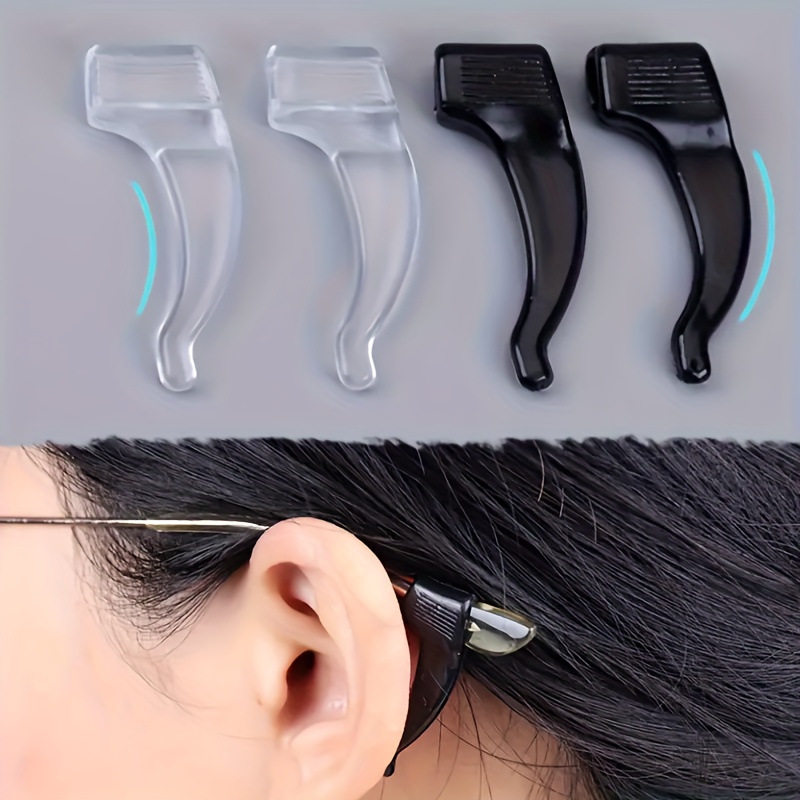 

2pcs Eyeglass Ear Grips - Sports Glasses Anti-slip Ear Hook Fixers, Plastic Temple Tips Sleeve Retainers For Eyewear Stability