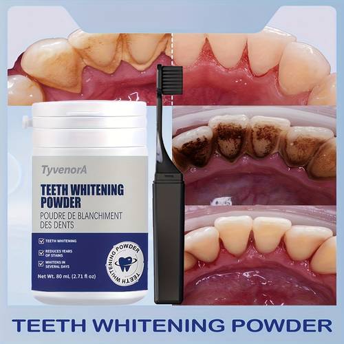 white tooth powder control daily use 7 in 1 benefits easy application no brushing required deep cleansing essential for festivals brightens smile