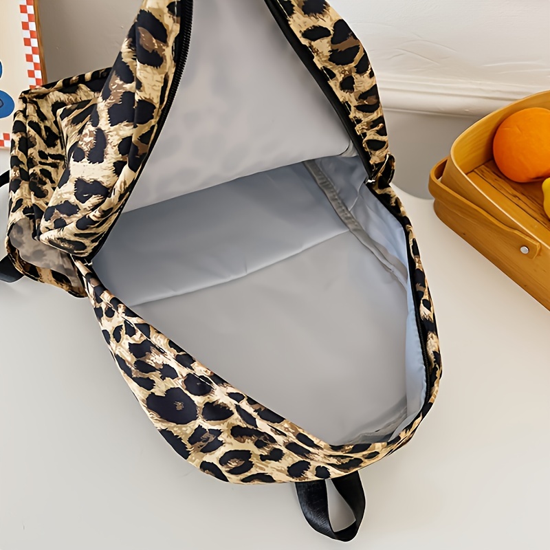 Leopard Print Backpack For Women Stylish Travel Rucksack, Vintage Y2K  Commuter Schoolbag