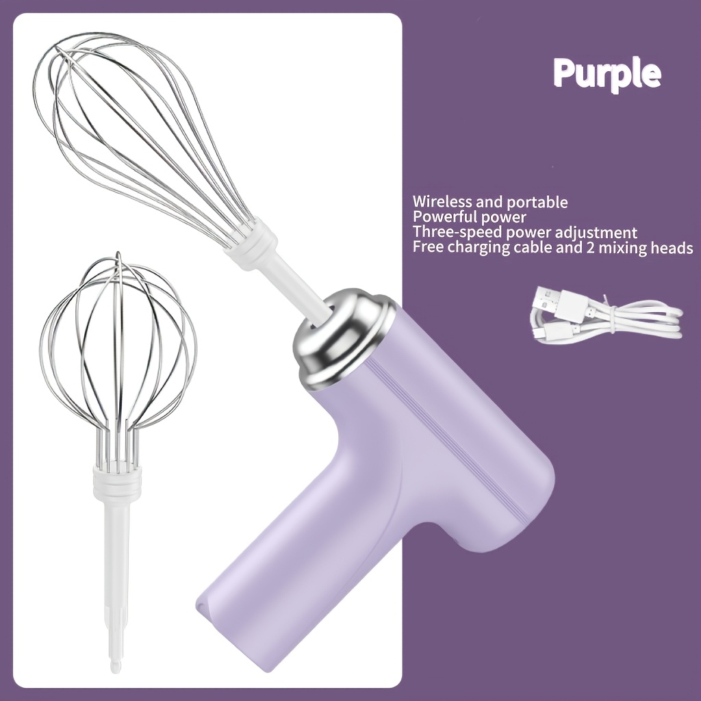 Hotu Handheld Electric Eggbeater & Whisk - Usb Rechargeable, Cordless, Portable, Lightweight, Easy-to-use Hand Mixer For Baking Cakes, , Muffins - Ideal For Home Bakers & Professionals