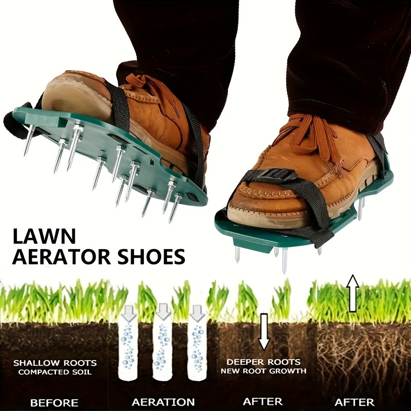 

1 Pair, Heavy Duty Lawn Aerator Shoes Grass Aerator Shoes Aerating Spike Sandal For Indoor Outdoor Garden Supplies