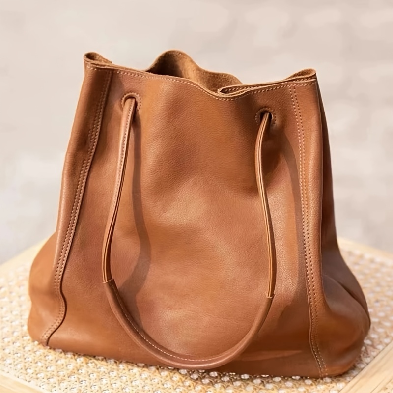 leather bag sold on Temu United States - Main Image