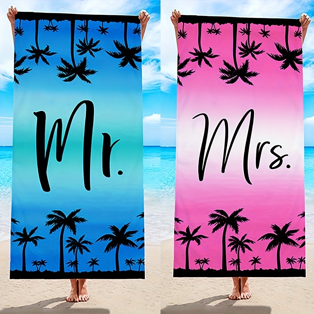 Bohemian-style Beach Towel Set For Couples, Made Of Microfiber And Soft Polyester With Tree Print. Perfect For , Graduations, Or Beach Vacations | Soft Texture