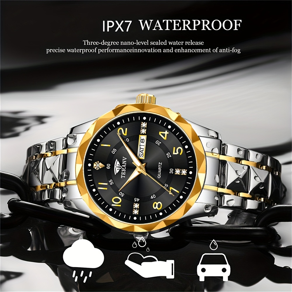 Fashionable Couple Watch with Rhinestone Design