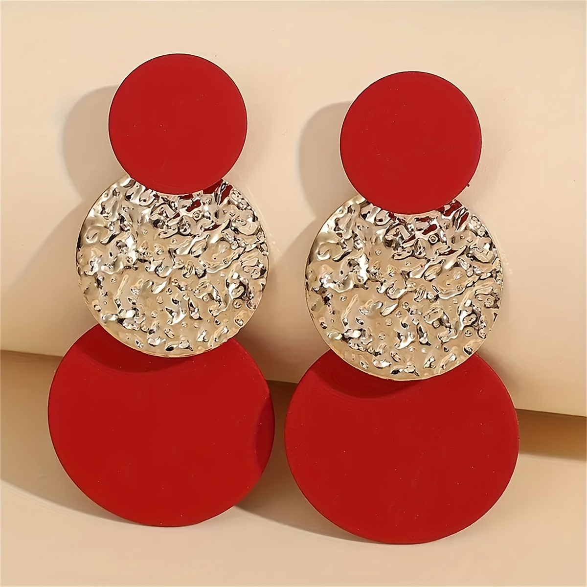 TEMU 1 Pair Of Fashion Simple Colorful Round Drop Earrings