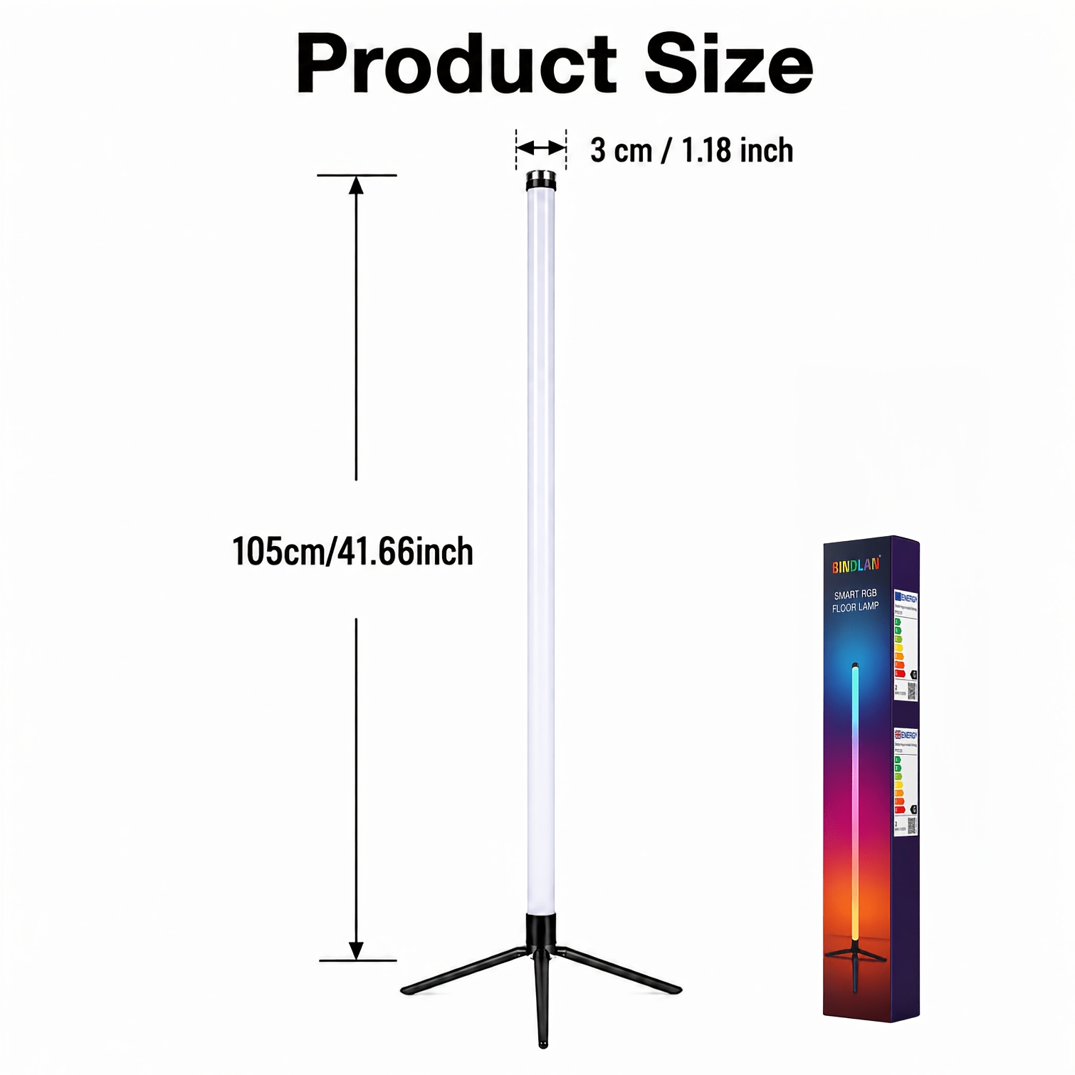 TEMU Slimme RGB-vloerlamp, muzieksync kleurveranderend sfeerlicht, moderne decoratielamp voor binnen voor slaapkamer, woonkamer, e-sportkamer,