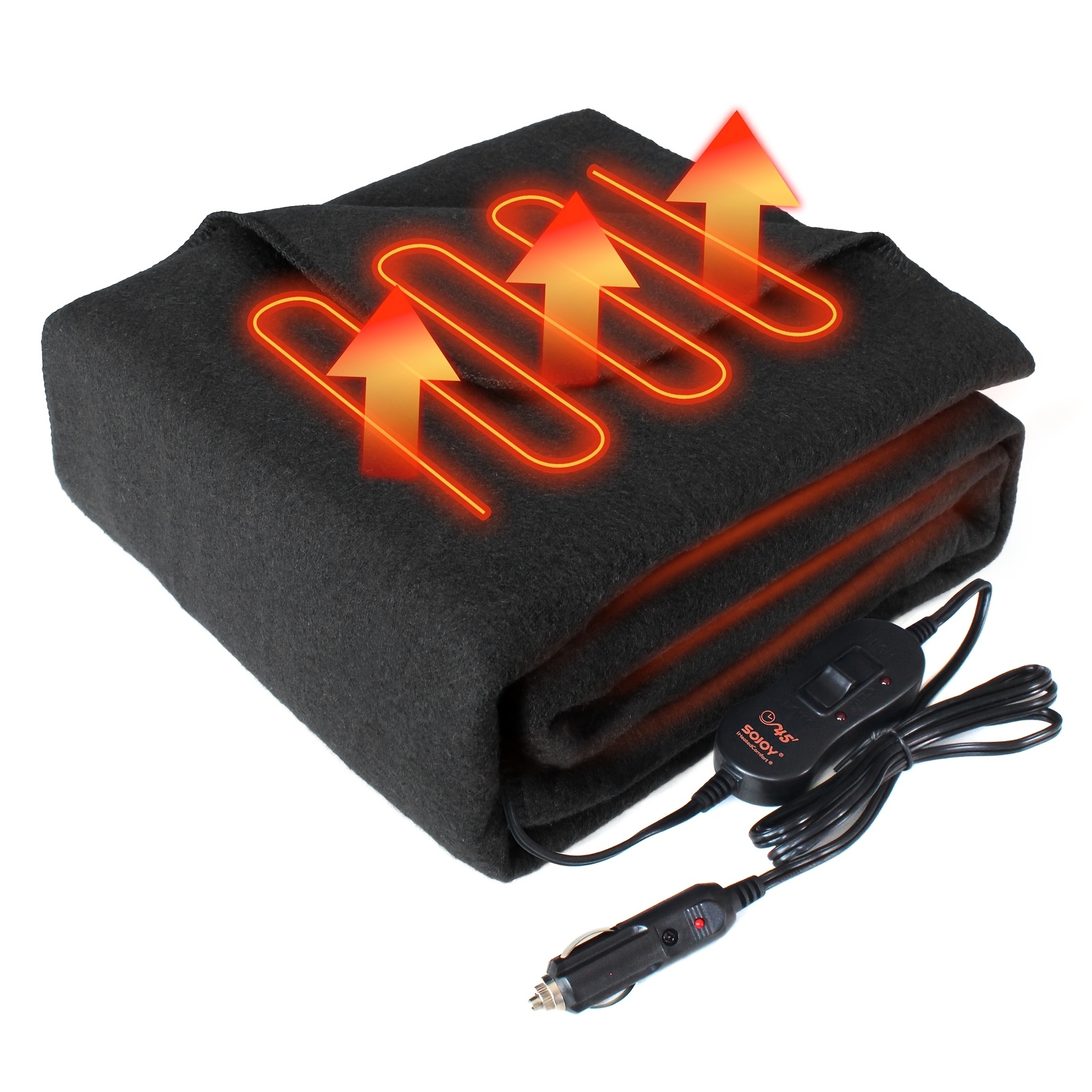 TEMU Electric Blanket For Travel Heated And Multifunctional, Featuring High And Low Temperature Settings, Measuring 57 By 40 Inches, In Black