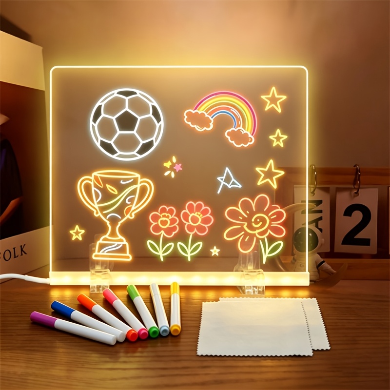 LED osvetljena risalna tabla, USB napajana risalna plošča, zaslon, tabla za sporočila in beležke z nosilnim nosilcem, profesionalna uporaba v