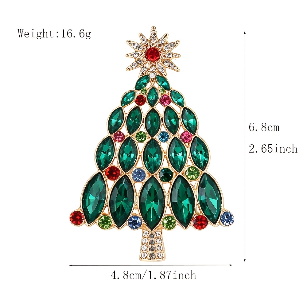 Exquisite Alloy Christmas Tree Brooch, Fashion Accessory