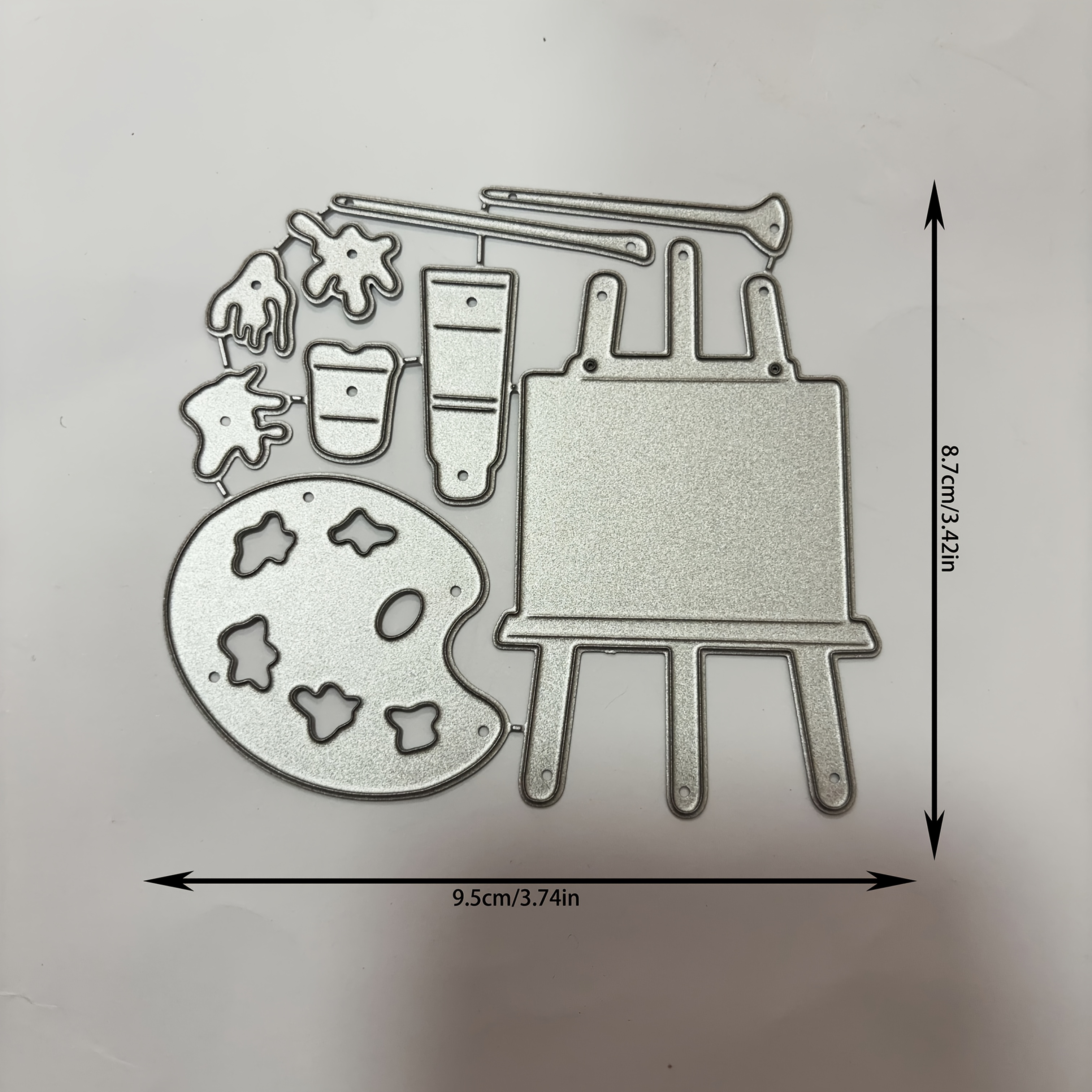 TEMU da disegno in metallo grigio con colori e taglierine per scrapbooking, creazione di biglietti, goffratura, decorazioni per album - Taglierine in