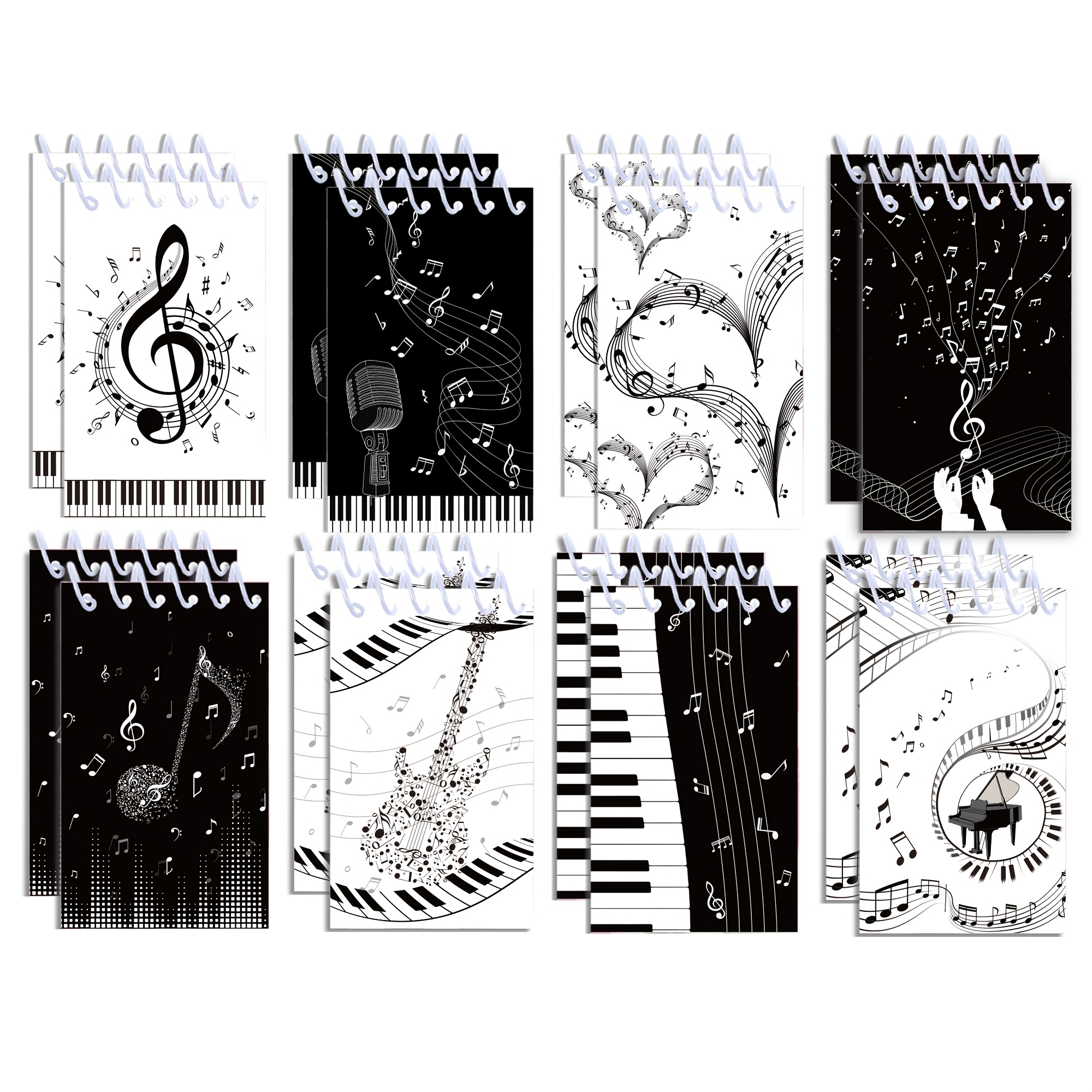 TEMU 16 Pack Of Music Note Vertical Spiral Notebooks For Event Supplies