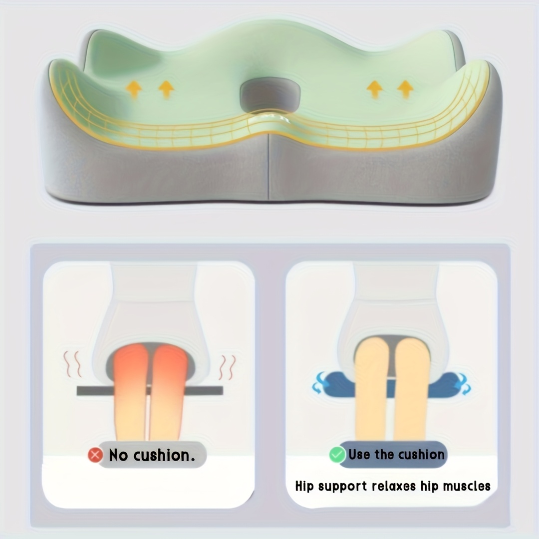 anthropomorphic memory foam office chair cushion butt pad curved design for office chairs and car seats provides lumbar support with soft comfortable padding   side sleepers spinal hip and joints Product details 5