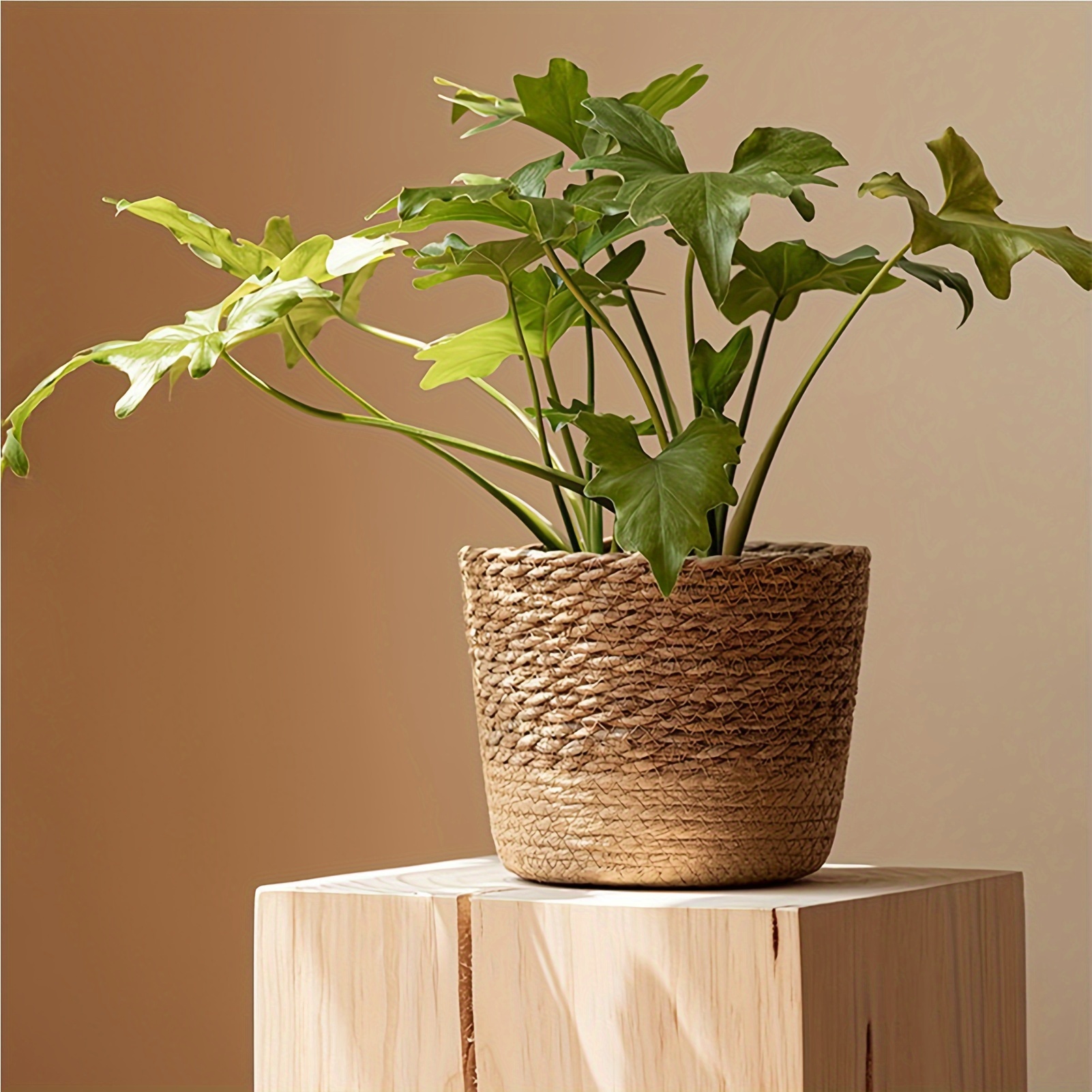 

Natural Woven Planter Basket Multifunctional Garden Flower Pot For Living Room Bedroom Balcony