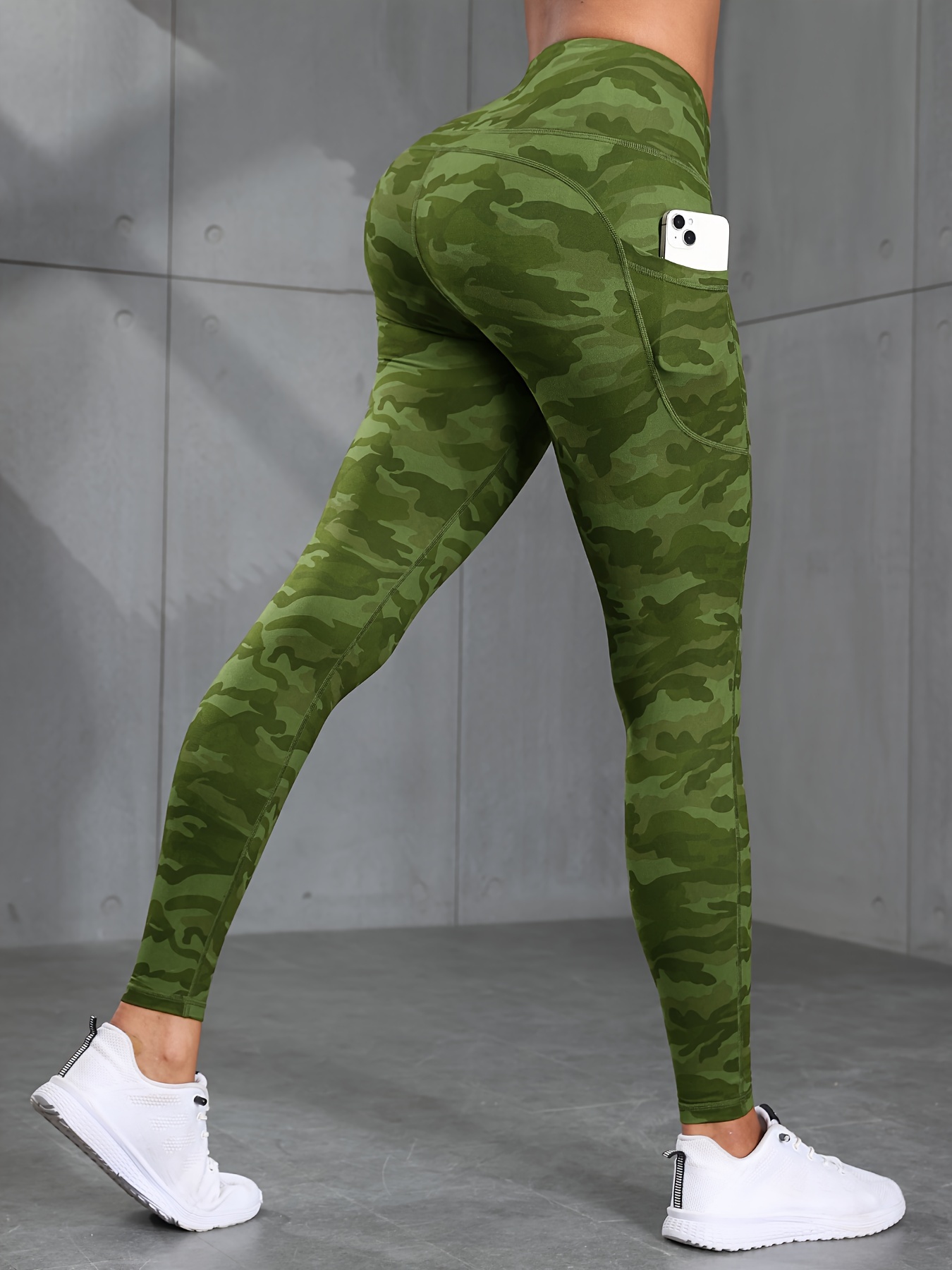 leggings yoga camuflaje cintura mujer bolsillos Temu Brazil