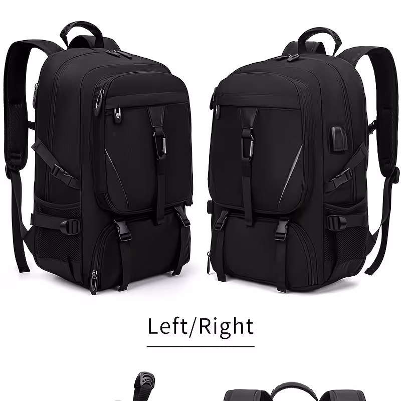 mens expandable travel backpack with shoe compartment laptop sleeve casual 21 13 gallon capacity multiple compartments padded straps safety zipper closure for hiking commuting school backpack for travel hiking gear carrier sturdy construction details 2