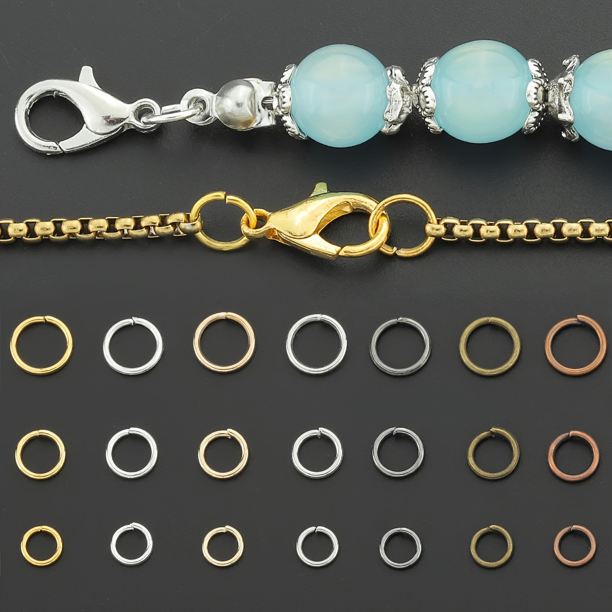 1000pcs Mixed Color Open Jump Rings for Jewellery Making