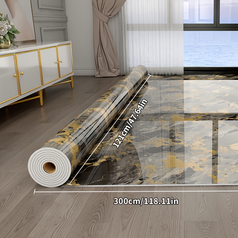 TEMU Extra Large Roll Size 47.64" X 118.11" Vinyl Flooring Self Adhesive Wallpaper, Extra Thick Marble Floor Stickers, Peel And Stick Removable Wall