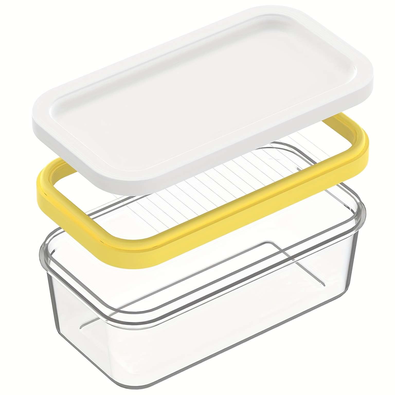 TEMU Kitchen Butter Storage Container - Covered Butter Dish Cutter - Butter Storage Box With Stainless Steel Cutting Mesh | Food Preservation |