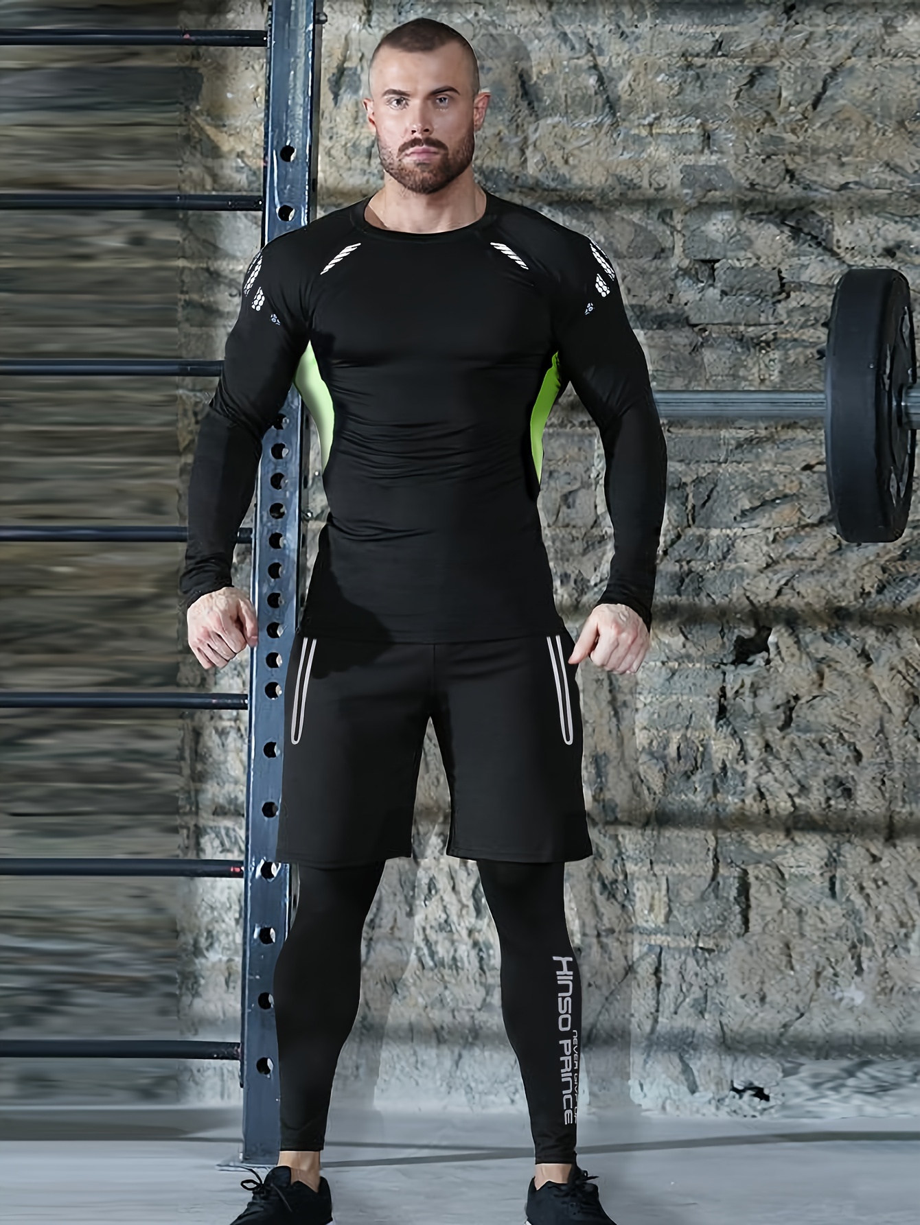 4pcs Men's Quick-Dry Athletic Track Suit Set