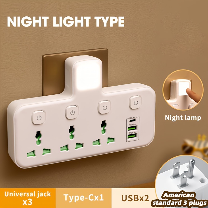 

Us To Universal 3ac 3usb (1 -c) Switch Suitable For , , Bathroom, , And