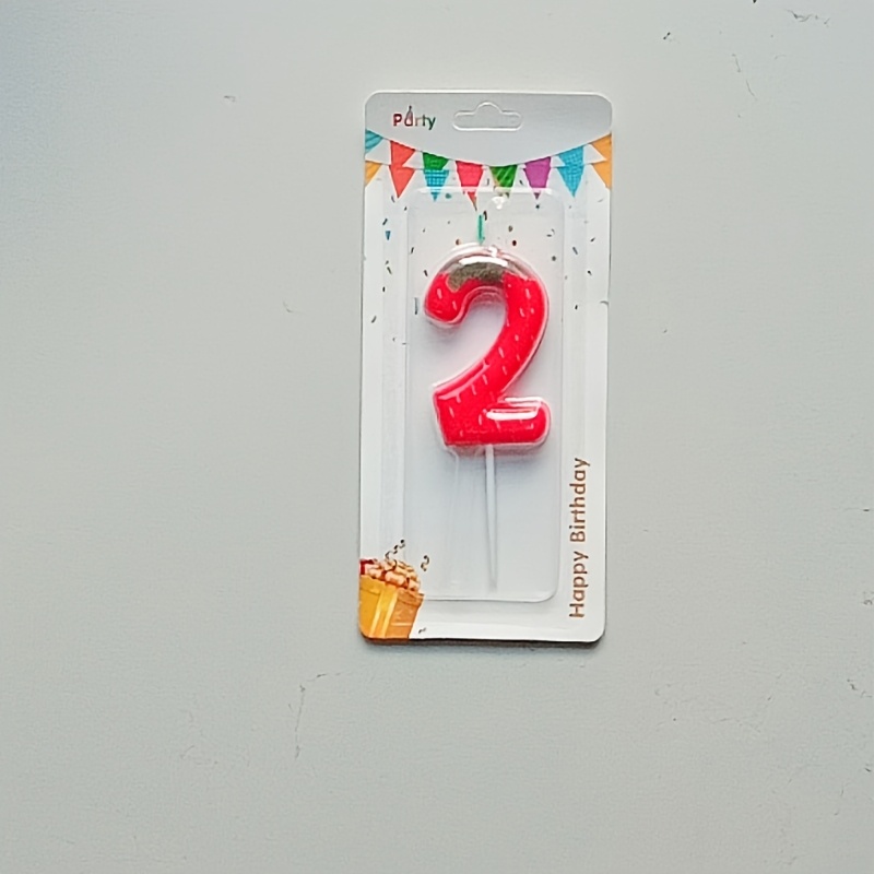 1pc Red Number Candle 0-9 Birthday Candle Birthday Wish Candle Cake Topper Home Decoration Ornament
