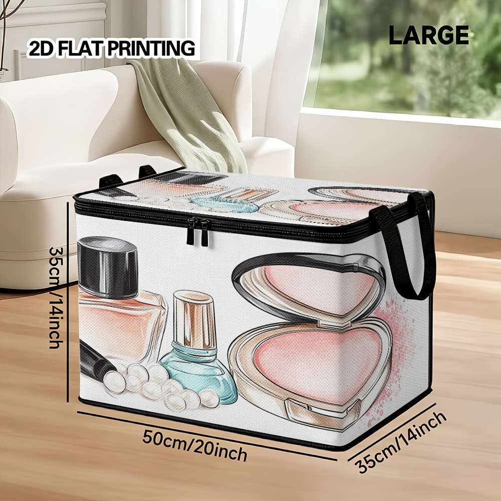 TEMU A Single Unit Of A Flat, One-piece Laundry Basket Featuring A And Zipper, Perfect For Keeping Clothes And Items. This Multifunctional Organizer