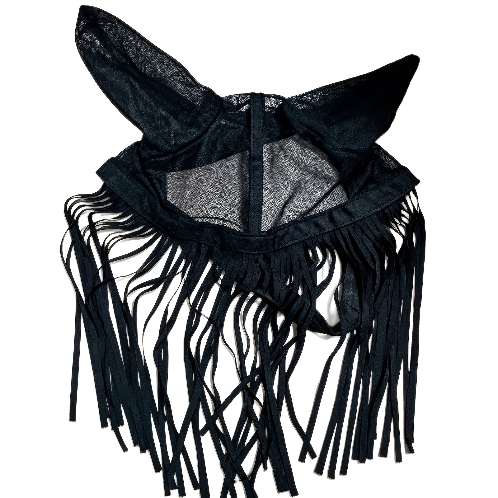 Summer Horse Repellent Fly Mask With Tassel Ear Flaps - High-density Stretch Mesh, Breathable, Sun-protective,…: retailer-supplied image