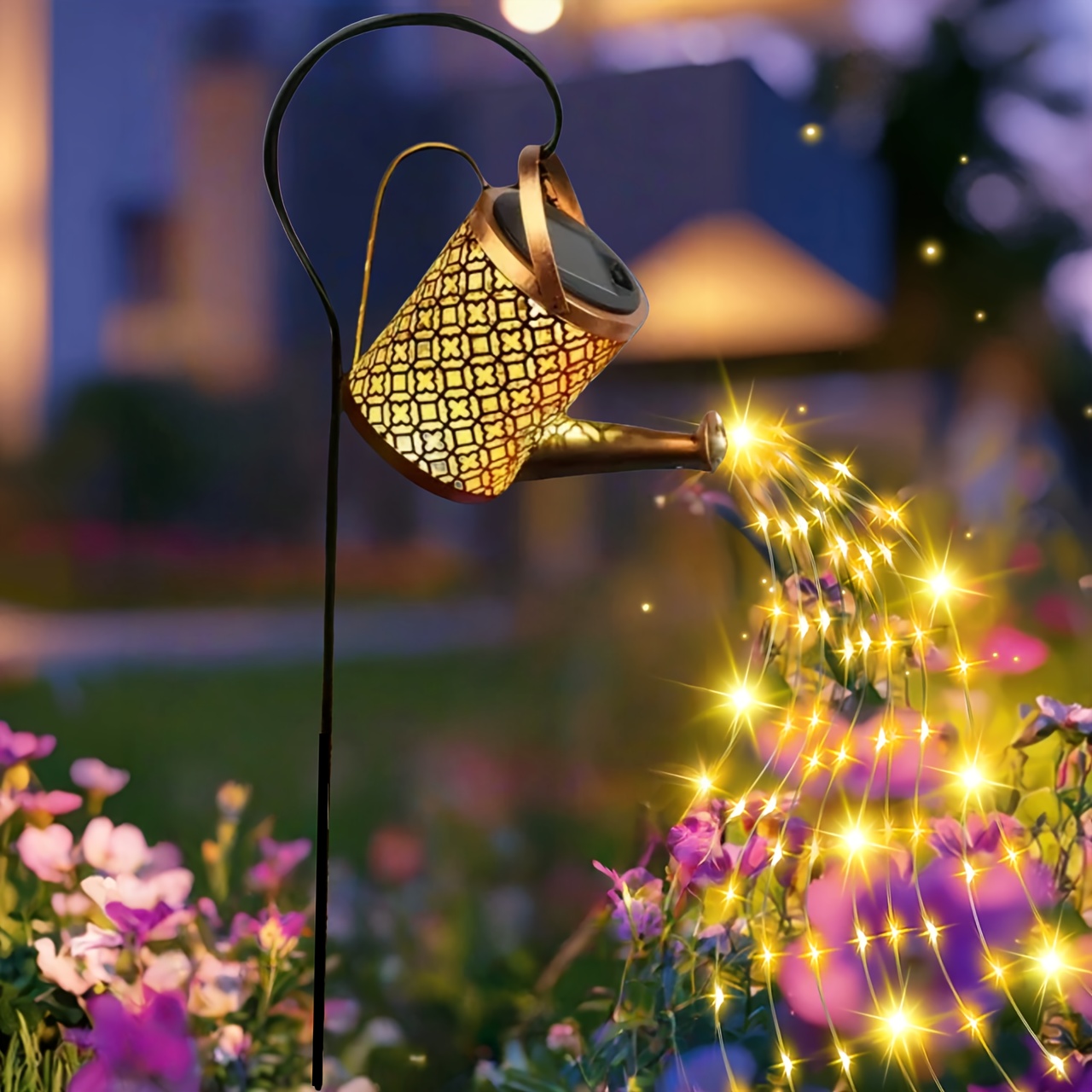 TEMU 3 pezzi Annaffiatoio Solare da Esterno con Luce, Luce Solare per Prato, Luce Solare da Esterno, Decorazioni Solari da Giardino per Esterni,