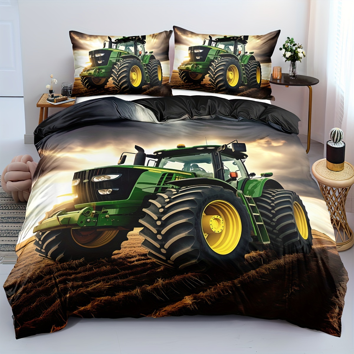 

2/3pcs Duvet Cover Set, Duvet Cover Set Twin Size, Tractor Bedding Set, Tractor Bed Set Twin, Construction Bed Set Twin, Construction Duvet Cover Set(1*duvet Cover + 1/2*pillowcase, Core Not Included)