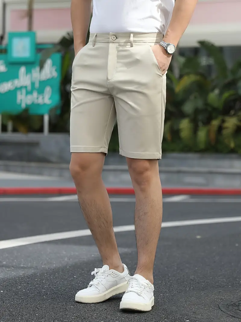 short dress pants mens Summer Shorts Slim Fit Gentle Work Plaid Suit Trousers 41.3 36 Men Shorts Pants Formal Dress