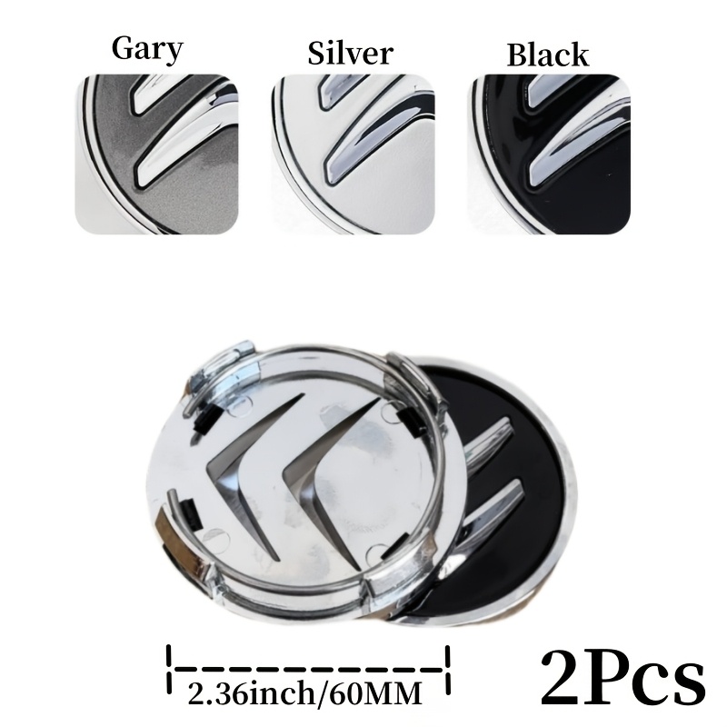 

2pcs Abs Wheel Center Caps, 60mm Auto Rim Covers With Emblem For C3 C4 C5 C6 C- Styling Accessories