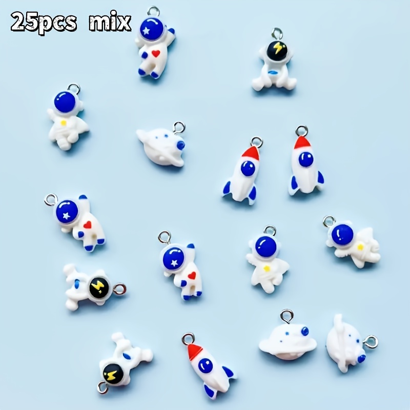 E-shop 25 Stück Zufällige Mini Astronaut Raumschiff Halskette, Ohrring, Anhänger Zubehör