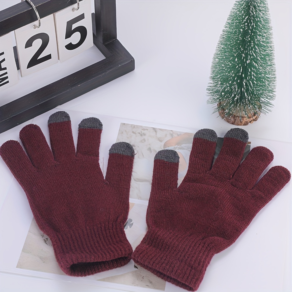 5pcs Universal Touchscreen Ski Gloves for Outdoor Activities