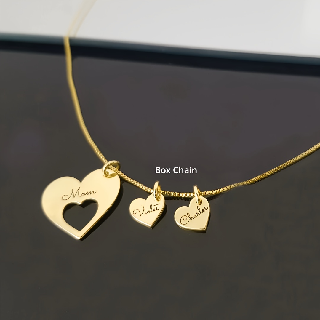 Personalized Heart-Shaped Mom Name Necklace