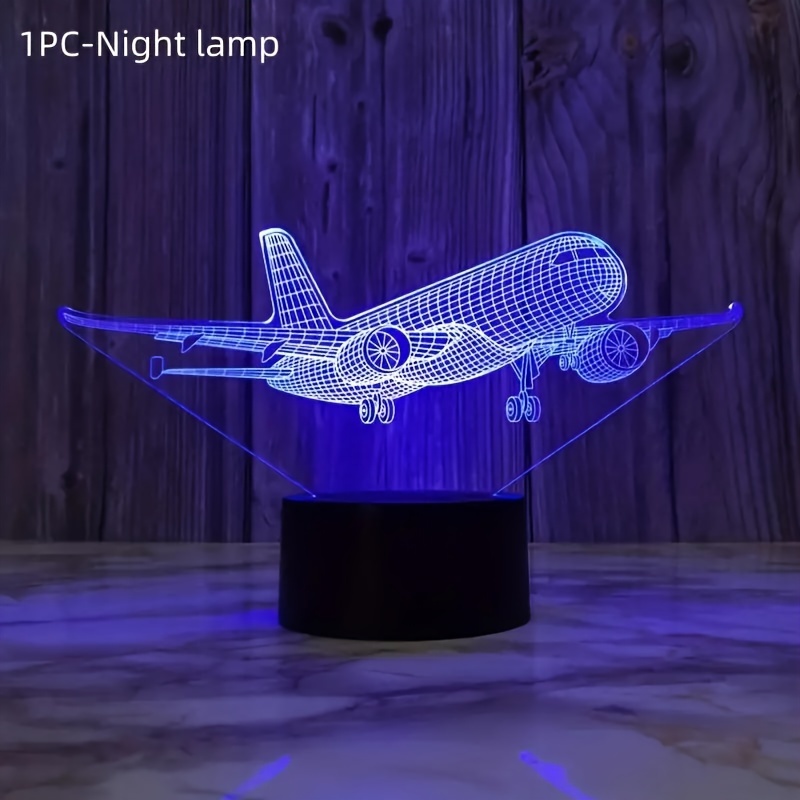 

Colorful Airplane Led Night Light - Battery/usb Powered, Perfect Holiday Gift For Family And Friends