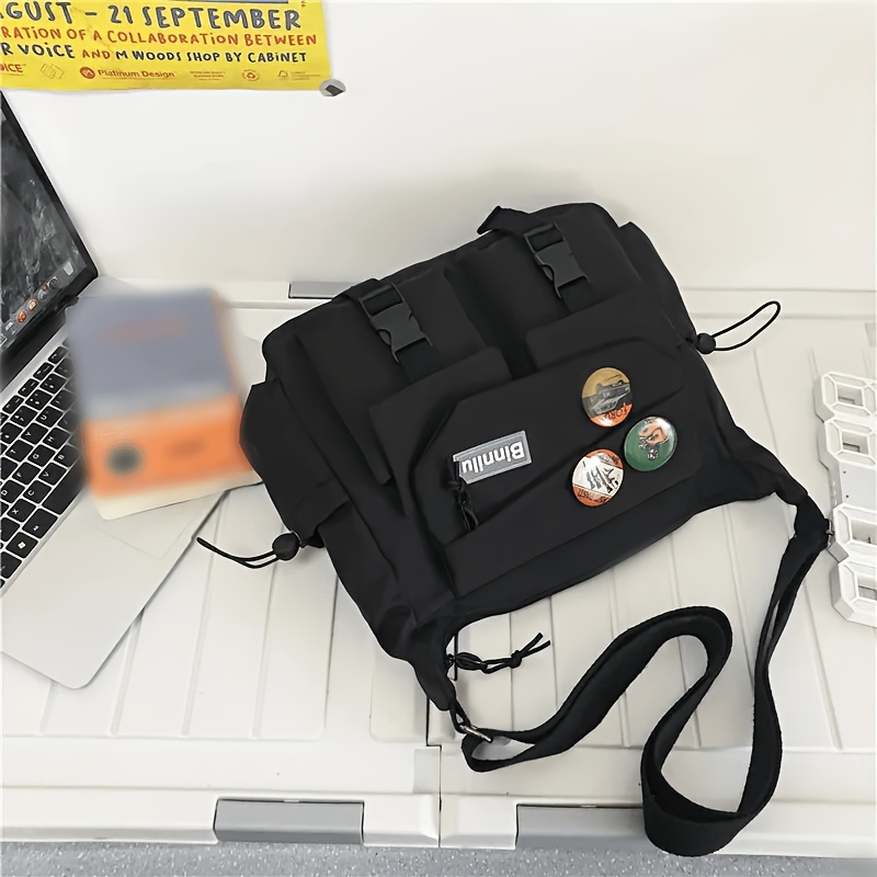 TEMU 1pc Of Fashionable Nylon Crossbody Bag - Casual Japanese-style Shoulder Bag With Adjustable Strap, Large Capacity, Multi-, Suitable For School