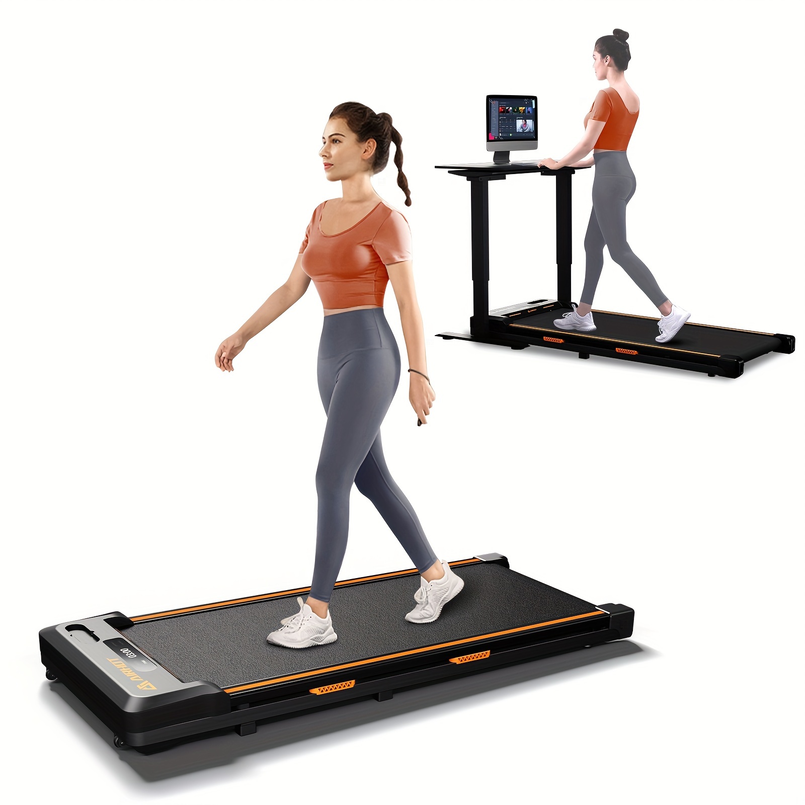 portable under desk treadmill for home office walking pad 2 in 1 with remote control led display and low noise 2 5hp motor ideal for walking and jogging details 3