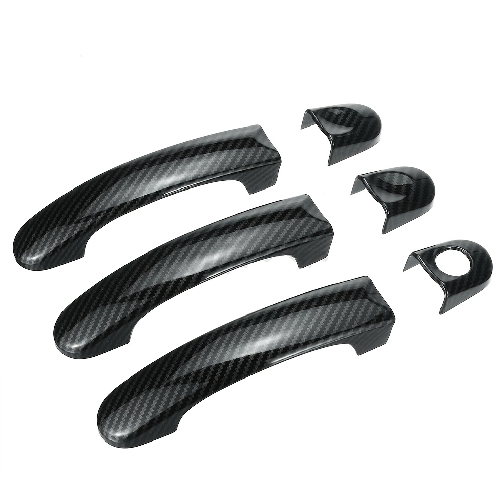 Image of 3pcs Set Abs Chrome Door Handle Covers Trim For Transporter T5 Caddy Van 2003-2015 Carbon Fiber Style , Beautiful Upgrade